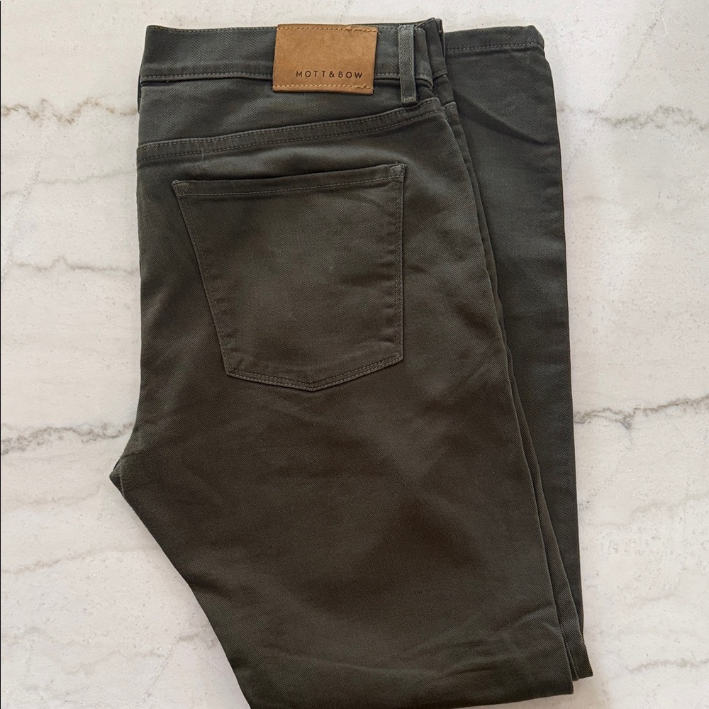 Mott & Bow Men's Dark Olive Slim Jeans
